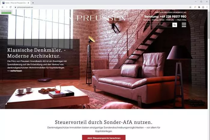 11ecom-Referenz Prinz von Preussen AG